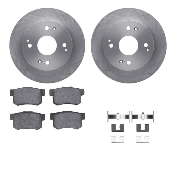 Dynamic Friction Company Rear Brake Rotors with 5000 Advanced Brake Pads includes Hardware 6512-59223