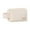 Beige, variant on Small Semicircle Makeup Bag, Creamy Leather, Portable Cosmetic Pouch with Mirror, Waterproof Organizer