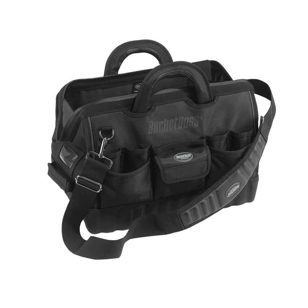 Bucket Boss Pro Gatemouth 18 in. Tool Bag, in Black, 64018 Walmart