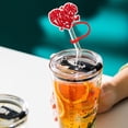 thumbnail image 3 of Valentine's Day Straw Cap Straw Cap Silicone Cap Plug Cute Cartoon Straw Decoration Extra Long 15, 3 of 7