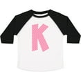 thumbnail image 3 of Inktastic Pink and White Polka Dots Letter K Boys or Girls Toddler T-Shirt, 3 of 5