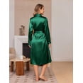 thumbnail image 2 of Ekouaer Silk Robes for Women Shawl Collar Satin Bathrobe Long Bride Wedding Party Robe Lightweight Sexy Sleepwear, 2 of 6