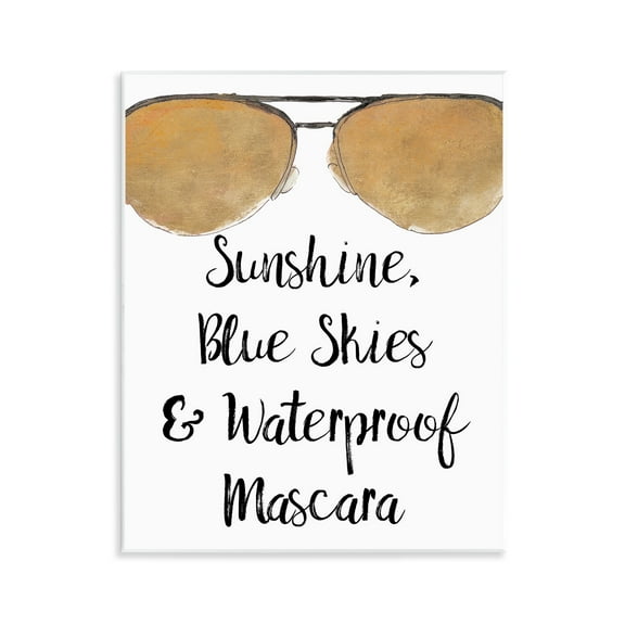 Stupell Industries Fun Mascara Phrase Beauty & Fashion Painting Unframed Art Print Wall Art, 11 x 14