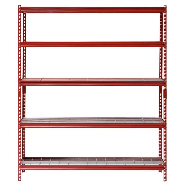60 in. W x 18 in. D x 72 in. H Red 5 Shelf ZBeam Boltless Steel