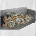 thumbnail image 6 of Moroccan Soft Flannel Fleece Throw Blanket, Eastern Geometry Art with Classical Damask Ornate Elements Image, Cozy Plush for Indoor and Outdoor Use, 60" x 80", Mustard Beige, by Ambesonne, 6 of 6