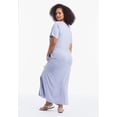 thumbnail image 3 of June & Vie Women's Plus Size Boatneck Gathered Maxi Dress, 3 of 4