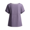 thumbnail image 5 of GUACER Womens Eyelet Lace Crew Neck Tops Short Sleeve Hollow Out Boho Blouses Summer Relaxed Fit Shirts, 5 of 5