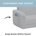 thumbnail image 5 of Delta Children Cozee Flip-Out Sherpa 2-in-1 Convertible Chair to Lounger for Kids, Grey, 5 of 15