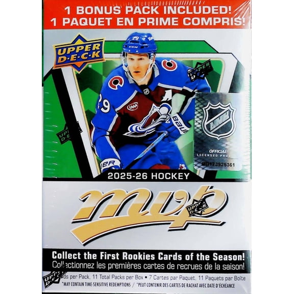 2025-26 NHL UPPER DECK MVP Hockey Factory Sealed Blaster Box 77 Cards