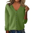 thumbnail image 2 of Cardigan Sweaters for Women Long Sleeve Open Front Button Down Outwear Casual Knit Comfy Soft Lightweight Cardigans Light Green S, 2 of 4