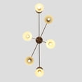 thumbnail image 2 of Six Light Brass Ceiling Flush Mount Pendant Light Fixture Mid Century Style Ceiling Chandelier Fixture, 2 of 4
