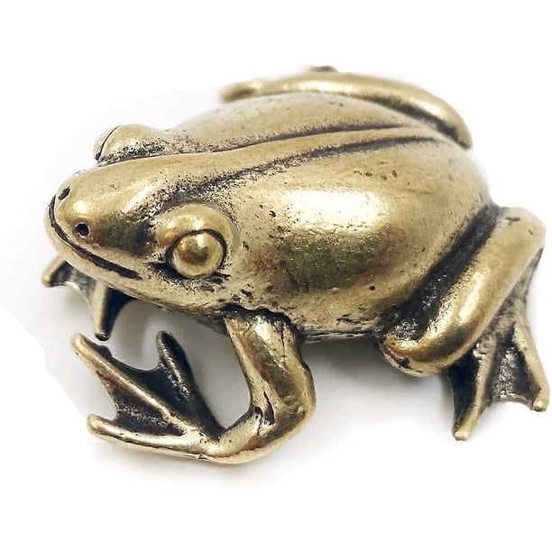 Brass Frog Figurine,Animals Brass Decor Ornaments Home Tea Table Feastival Decorations, Decorative Ornaments for Living Room