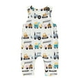 thumbnail image 2 of Aojekbee Infant Baby Boy Summer Tank Romper Cartoon Car Print Sleeveless Round Neck Full Length Bodysuit, 2 of 10