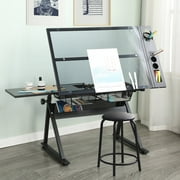 KAAYEE Drafting Tables Art Drawing Table Draft Drawing Art Desks Height Adjustable,Black