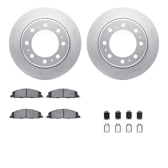 Dynamic Friction Company Rear Geospec Brake Rotors with Heavy Duty Brake Pads includes Hardware 4212-40159