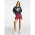thumbnail image 2 of No Boundaries Faux Sueded Jersey Shorty Shorts, 3'' Inseam, Women's XXS-XXL, 2 of 5