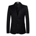 thumbnail image 5 of sunsanly Lapel Long Sleeve Flap Pockets Buttons Closure Men Blazer Spring Autumn Solid Color Suit Jacket, 5 of 8