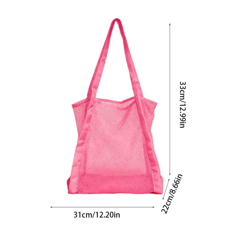 Mesh Beach Bag Large Capacity Drawstring Tote Portable Net Bag for