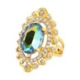 thumbnail image 6 of AYYUFE Women Rainbow Color Big Ellipse Glass Rhinestone Hollow Party Ring Gift Jewelry Glass, Alloy, Rhinestone Red, 6 of 8