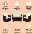 thumbnail image 4 of Costway 4-Pièces Chaises Table en Rotin en Osier Patio Ensemble Coussin Doux Meubles, 4 of 10