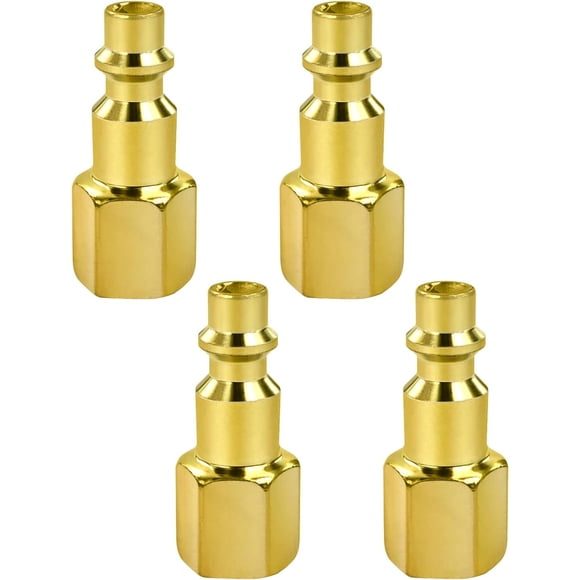 1/4 Inch Air Hose Fittings Kit - 4 Pcs Female Thread Quick Connect Adapter for Air Tool and Compressor, Npt Female Plug