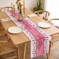 thumbnail image 6 of Happy Mother's Day Cotton Linen Table Runner for Dining Kitchen, Farmhouse Pink Floral Love Heart Wedding Outdoor Party Tablerunners Decoration, Dresser Scarf Coffee Tablecloth Runners 13x90 Inches, 6 of 9