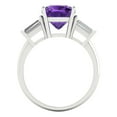 thumbnail image 4 of Clara Pucci 14K White Gold 3ct Amethyst Three-Stone Ring for Women, 4 of 7