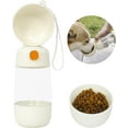 thumbnail image 1 of Dog Water Bottle with Food Container, Lightweight and Portable Pet Water Bottle - Leakproof Dog Travel Water Bottle for Pets Outdoor Walking, Travel (White Drinking + Feeding - 400ml + 185ml), 1 of 5