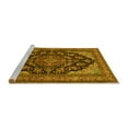 thumbnail image 2 of Ahgly Company Machine Washable Indoor Square Medallion Yellow Traditional Area Rugs, 5' Square, 2 of 4