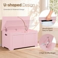thumbnail image 5 of SuperDeal Wooden Storage Chest Box W/Safety Hinge, 39.4 in Large Storage Organizer Shoe Bench for Home Entryway, Bedroom, Pink, 5 of 11