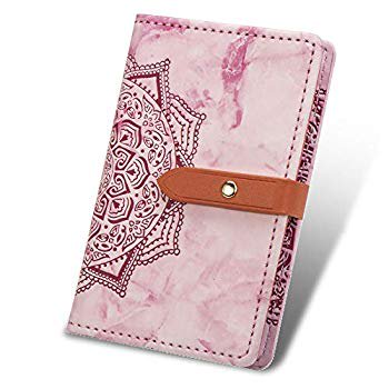 Cell Phone Marble Wallet,Credit Card Holder for Back of Phone Pocket 3M Adhesive Sticker Card Pouch Sleeve for iPhone/Samsung Galaxy/Sony/Android and Most Smartphones (Pink)