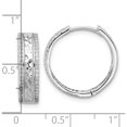 thumbnail image 4 of Sterling Silver Rhodium-Plated Hammered Center Cz 5.5Mm Hoop Earrings (Width 19) (Length 19) - Jbsp, 4 of 5