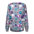 thumbnail image 3 of Blusa de uniforme de trabajo para mujer con estampado de cuello redondo y manga larga a la moda para mujer Fridja fksj2444, 3 of 4