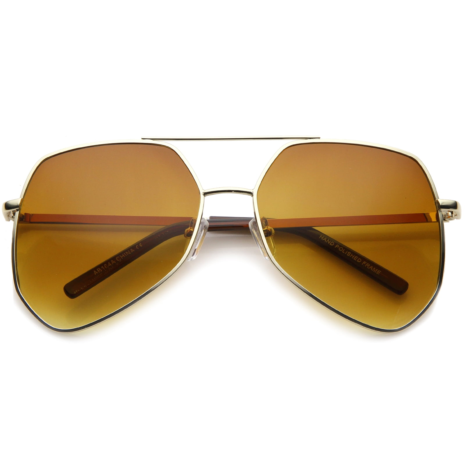 sunglass.la sunglassLA Modern Oversized Metal Brow Bar Thin Temple