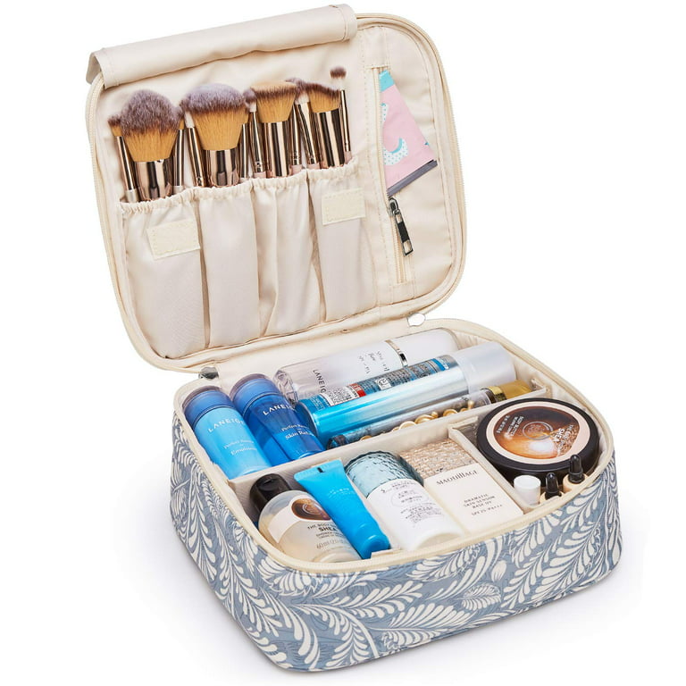 Narwey Travel Makeup Bag Large Cosmetic Bag Makeup Case Organizer for Women  (A-Black)