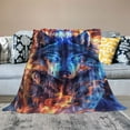 thumbnail image 2 of Shiartex  Wolf Blankets and Throws Blankets Decorative for Adults and Kids Design Pretty Art Gift Home Decorative Living Room Sofa Hug Soft Beding Nap Cozy Blanket  50x60in, 2 of 6