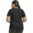 thumbnail image 3 of Hanes Just My Size Cotton Jersey Short Sleeve V-Neck T-Shirt (Plus ) Black 2X Women's, 3 of 3