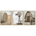thumbnail image 5 of Farmhouse Wall Art 11x14in Natural Framed Vintage Rustic Windmill Barn Cornfield Pictures Framed Painting Landscape Countryside Rural Decor ﻿, 5 of 6