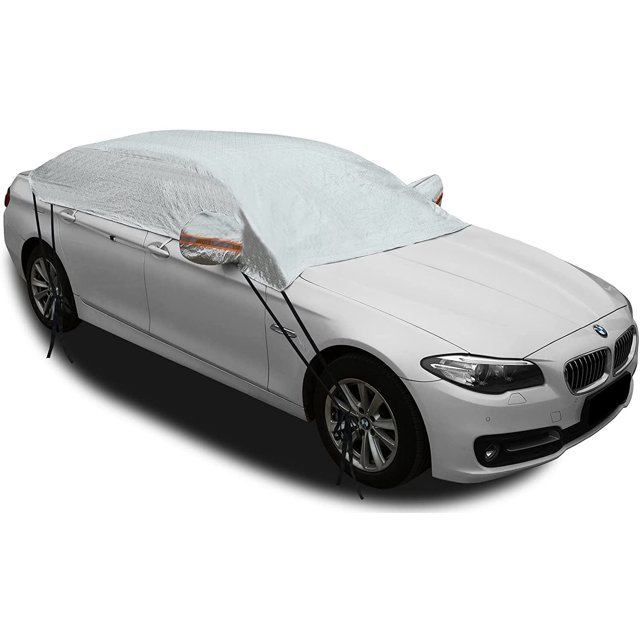 GFDYREE Safe View Half Car Cover Top Waterproof/Windproof/Dustproof/Windshield Cover Snow Winter Summer (Sedan 3XL)