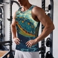 thumbnail image 5 of KLL Surfing Turtle Print Men's Muscle Gym Workout Stringer Tank Tops Bodybuilding Fitness T-Shirts Tank Tops Men-Large, 5 of 7