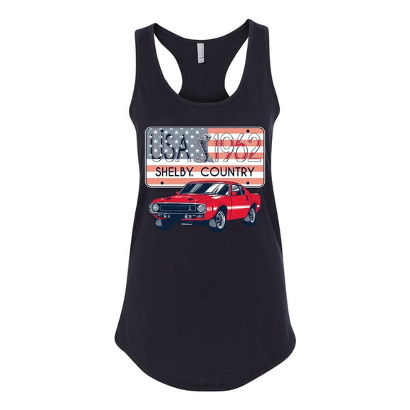 Wild Bobby Ford Shelby Vintage USA Country Plate Women Racerback Tank Top