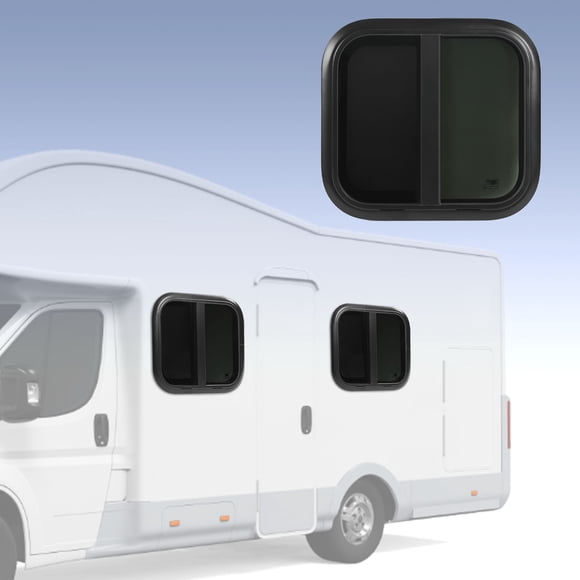 RV avec Filet - Coin Arrondi Alliage d'Aluminium Noir pour Camping-Cars et Remorques