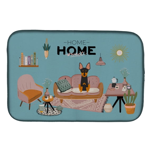 English Toy Terrier Sweet Home Dish Drying Mat