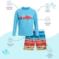 thumbnail image 5 of Big Chill Boys Rash Guard Swim Set - UPF 50+ Long Sleeve Shirt & Board Shorts, 2 Piece/4 Piece, 5 of 7