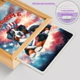 thumbnail image 4 of Bernese Mountain Dog Patriotic Welcome for 4Th of July Independence Day Acrylic Plaque with Wood Photo Frame Box Berner Lover Gifts Light Box - 00010, 4 of 5
