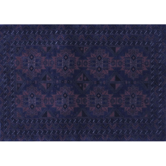 Ahgly Company Indoor Rectangle Persian Blue Traditional Area Rugs, 7' x 9'