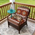 thumbnail image 4 of Outdoor Patio Cushion Covers 2 Pack Bohemian Tribal Style Patio Chair Cushion Covers with Ties and Zipper Geometric Abstract Waterproof Outdoor Seat Cushion Covers for Patio Furniture 22"x22", 4 of 9