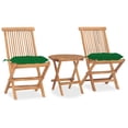 thumbnail image 1 of Set de comedor exterior VidaXL, plegable, 3 piezas, madera de teca, 1 of 9