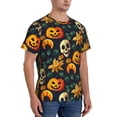 thumbnail image 2 of Vsdgher Halloween Skull Print Men's Dry Fit Mesh Athletic Shirts Moisture Wicking Tennis T-Shirt Tops, 2 of 9