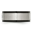 thumbnail image 3 of Chisel Stainless Steel Brushed and Polished Black IP-plated with Black CZ 9mm Band, 3 of 8